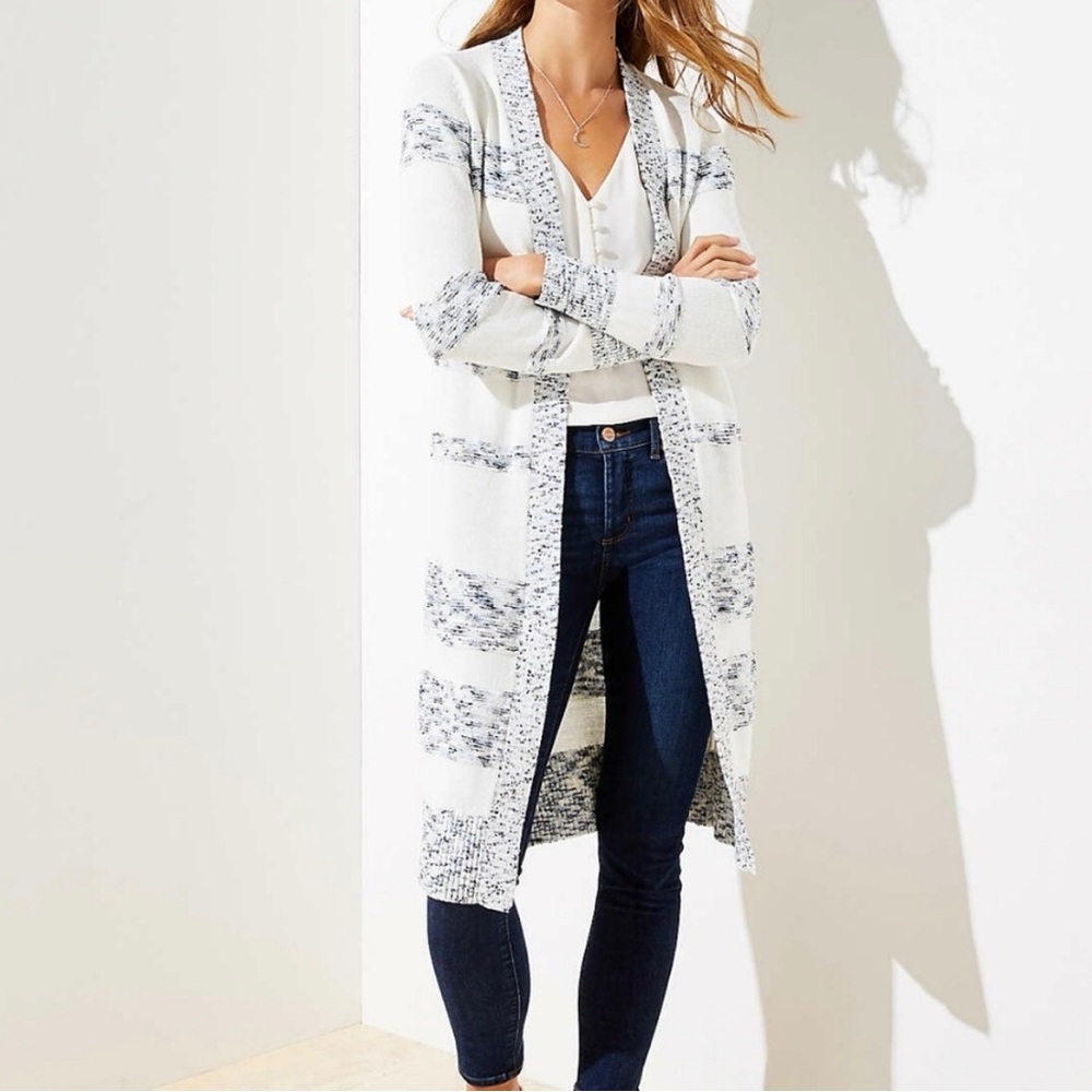 LOFT Open-Front Long Cardigan
